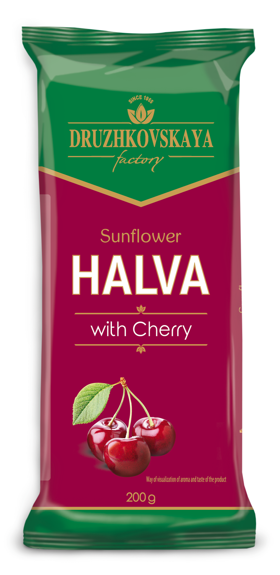Sunflower Halva with Cherry Packed in Flow-pack, 200 g