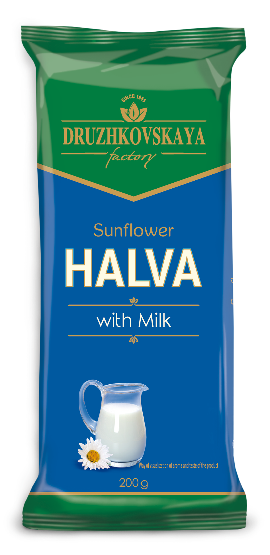 Sunflower Halva with Powdered Milk Packed in Flow-pack, 200 g