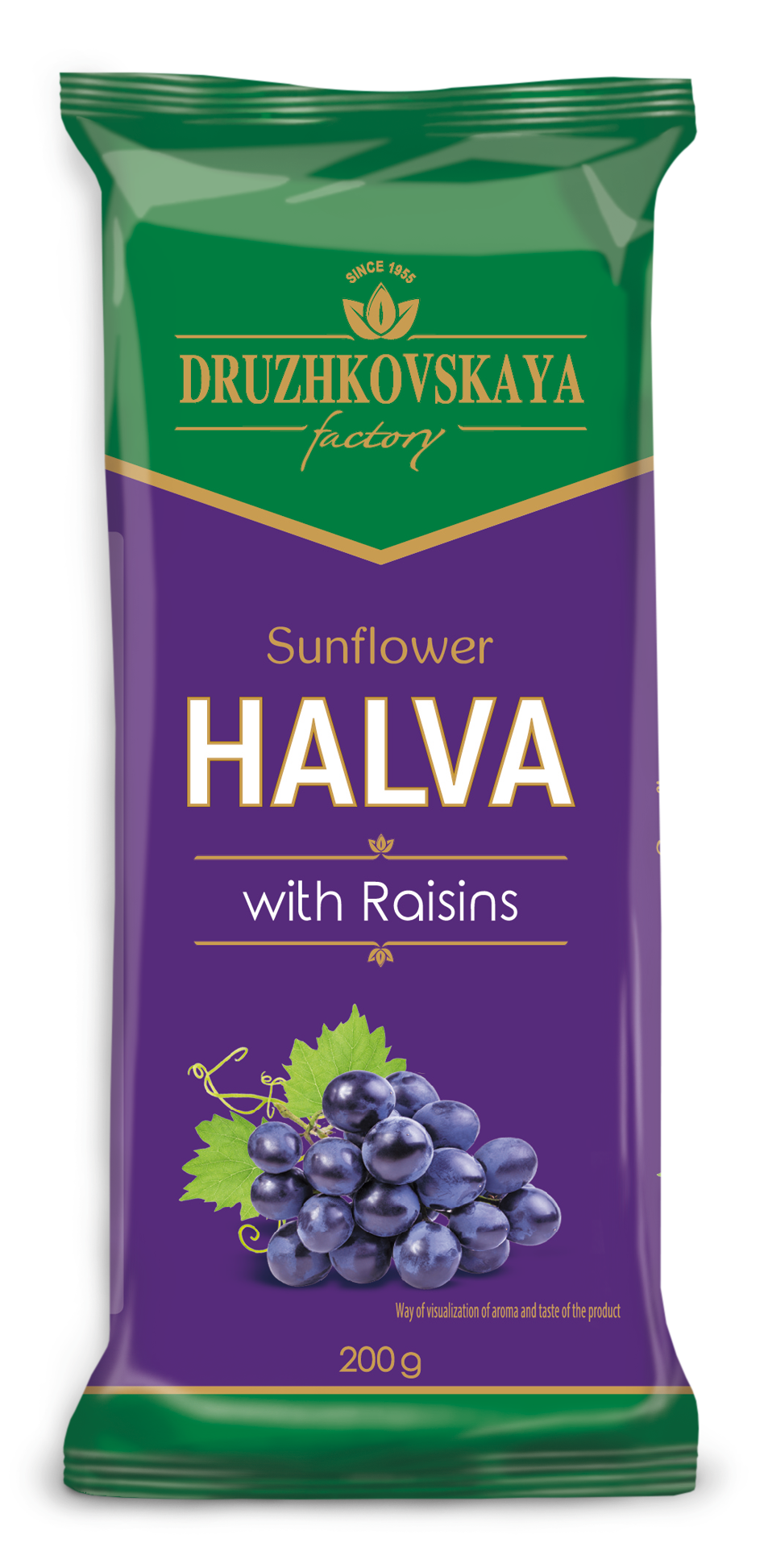 Sunflower Halva with Raisins Packed in Flow-pack, 200 g