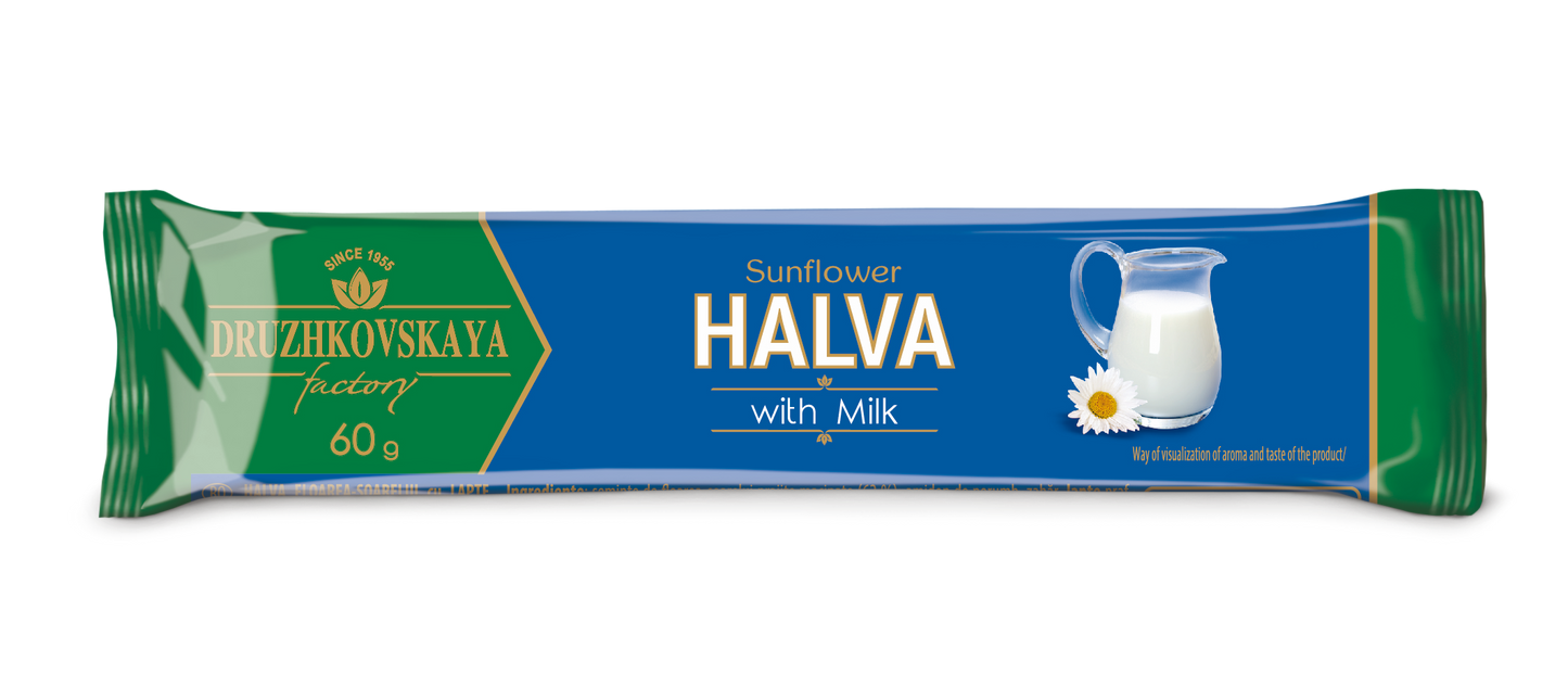 Sunflower Halva with Powdered Milk Packed in Flow-pack, 60 g